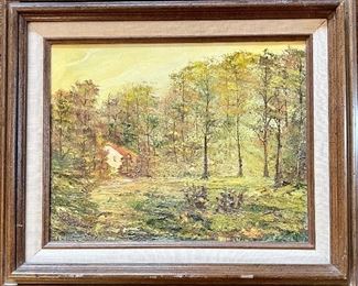 Original Marge Leeper Oil On Canvas 1985 Early Morn/afternoon's Mist In Frame NC