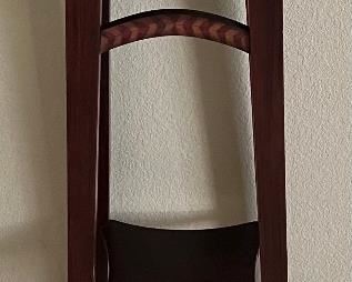 38 Inch 2-tier Wooden Plant Stand With Checkered Top