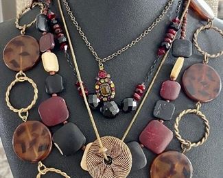 Vintage Necklace Lot - Zad - Express - Baer SF - Bead - Rhinestone - Gold Tone And More 