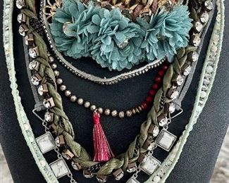 Artisan Necklace Lot - Leather  - Material - Rhinestone & Metal And Beads - Nakomal - J Crew - Loft & More