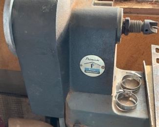 Shop - closeup of lathe label