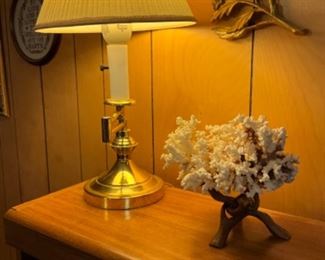 Living Room - swing arm lamp & coral on stand
