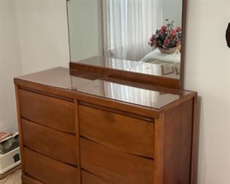 Bedroom- mid century modern dresser with mirror
