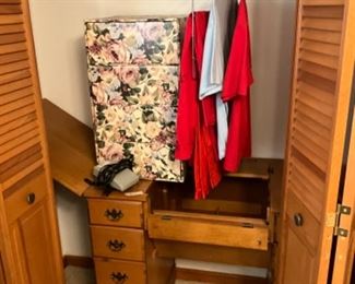 Bedroom - vintage sewing machine table - no machine