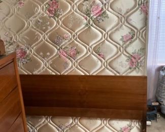 Mid Century modern headboard with mattress, box springs & frame