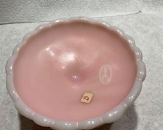 Fenton candle stick - single - Rosalene water lily