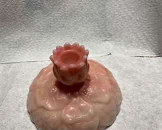 Fenton candle stick - single - Rosalene water lily