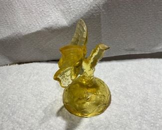 Fenton ruffle edge blocked design light green footed bowl or compote