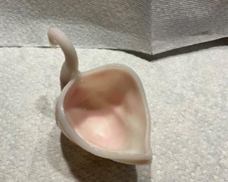 Fenton small Rosealene open swan trinket dish