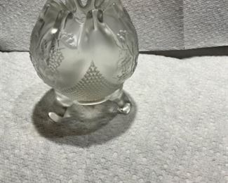 Fenton satin glass footed vase 