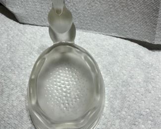 Fenton - rare - satin glass Penguin soap, jewelry, trinket, coin dish - 1940’s