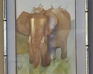 Original Art Elephant Birds