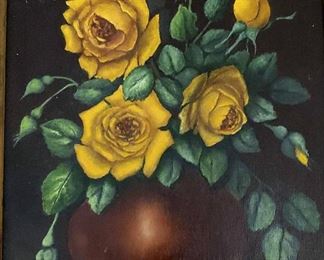 Original Oil Yellow Roses