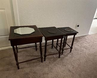 3 leather nesting tables separately.   