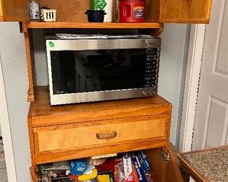 Microwave w/ stand that has one drawer solid wood.