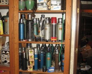 Lower Level Office:  Large Collection of Stanley Thermo's