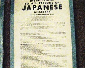 Living Room:  Poster 2  World War ll Instructions to all persons of Japanese Ancestry