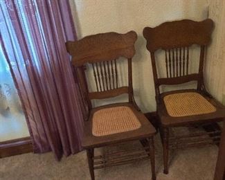 antique caned chairs