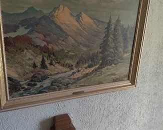 vintage art (mountain scene)