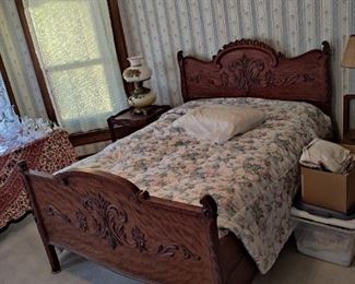 Antique bed with build in box spring