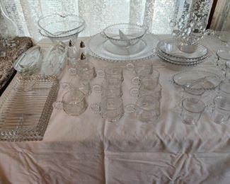 cut glass and crystal table