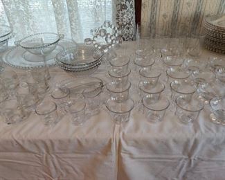 cut glass and crystal table