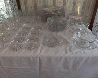 cut glass and crystal table