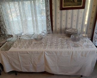 cut glass and crystal table