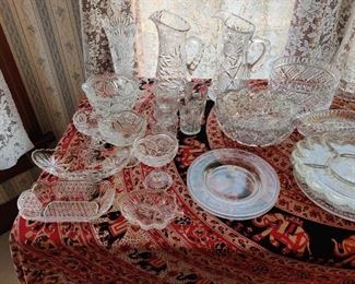 cut glass and crystal table