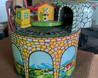 tin train toy