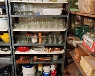 Vintage Mason jar, canning storage, vintage drink insulators