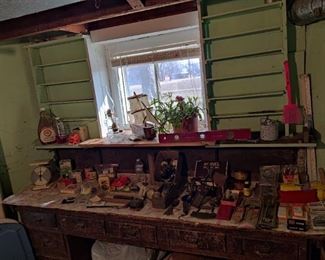 Vintage tools, doorknob, doorbell, gun cleaning supplies, farm accessories, steam engine accessories