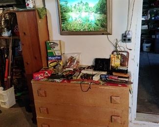 antique dresser and electrical landscape