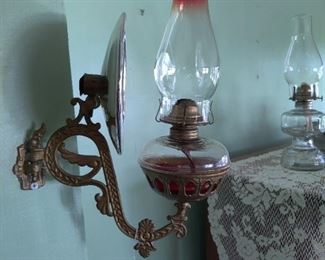 wall mount oil lamp