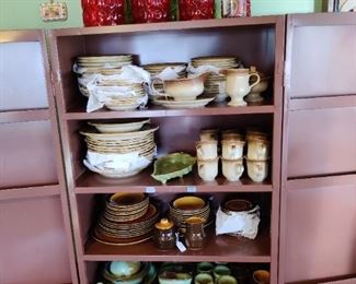 vintage canister set, vintage dish set