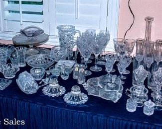 Table of Crystal and Pressed Glass