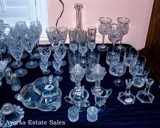 Table of Crystal and Pressed Glass