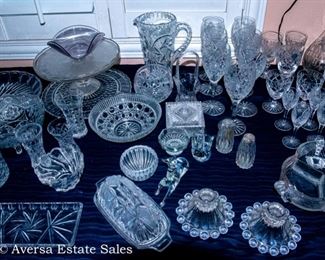 Table of Crystal and Pressed Glass