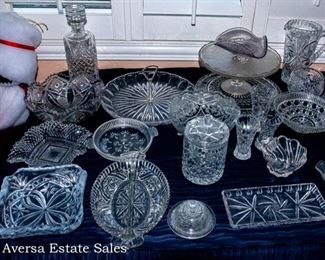 Table of Crystal and Pressed Glass