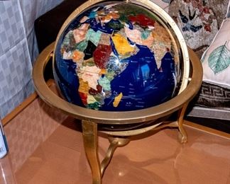 Inlaid Stone Globe