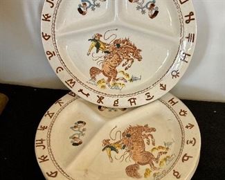 Vintage Fred Rogers divided western plates