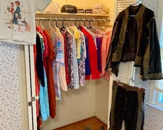 Closet full of vintage clothes