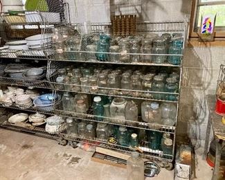 Lots of old Ball jars