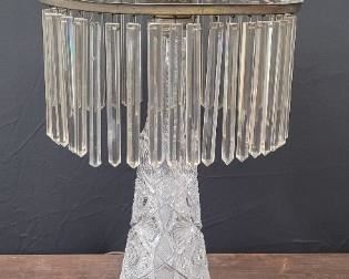 J. Hoare LARGE Cut-Glass Lamp, circa 1900