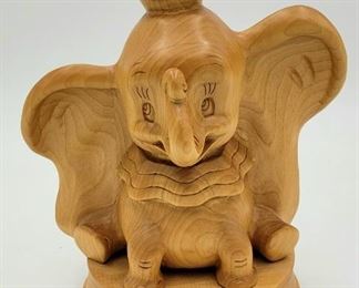 Elder Wood Carved Dumbo