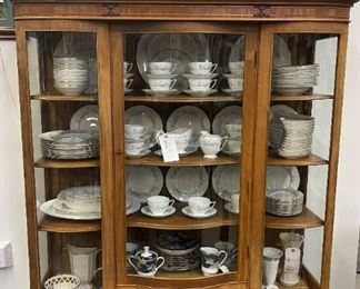 1920's Bowfront Display Cabinet