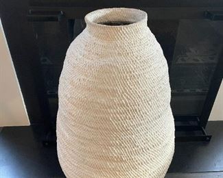 Woven Floor Vessel Painted White