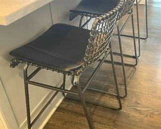 Set of 3 Crate & Barrel Tig Counter Stools