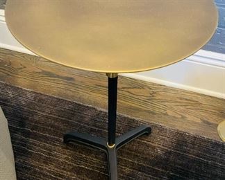 Adjustable Leather & Metal Drinks Table