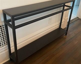 Narrow Black Metal Two-Tier Console Table